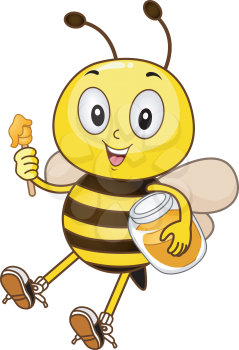 Royalty Free Clipart Image of a Honeybee