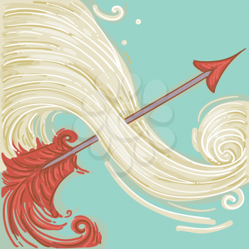 Royalty Free Clipart Image of a Red Arrow