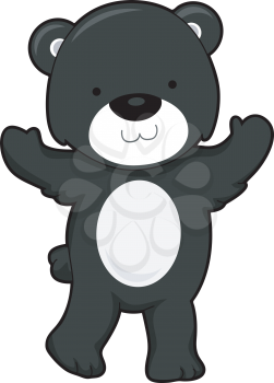 Royalty Free Clipart Image of a Smiling Black Bear