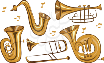 Royalty Free Clipart Image of Horns