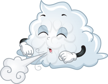 Royalty Free Clipart Image of a Cloud Blowing