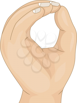 Royalty Free Clipart Image of a Hand Showing Zero