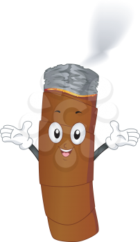Royalty Free Clipart Image of a Lit Cigar