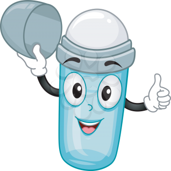 Royalty Free Clipart Image of a Roll-On Deodorant Stick