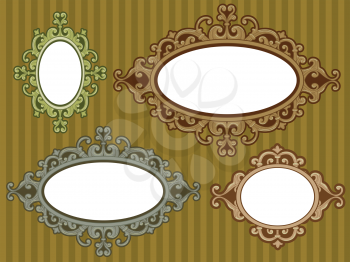 Royalty Free Clipart Image of Oval Frames