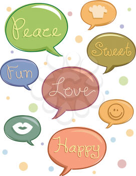Royalty Free Clipart Image of a Background With Sentiments