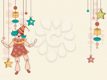 Royalty Free Clipart Image of a String Puppet Background