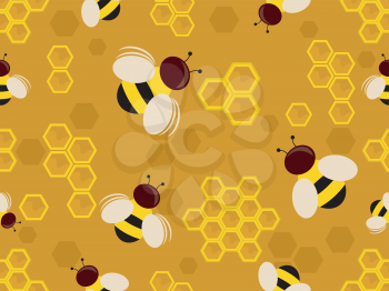 Royalty Free Clipart Image of a Honeybee Background