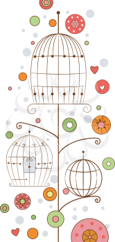 Royalty Free Clipart Image of Birdcage Background