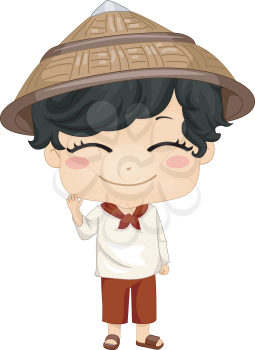 Royalty Free Clipart Image of a Philippine Boy Wearing Traditional Clothes
