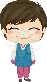 Royalty Free Clipart Image of a Korean Bly