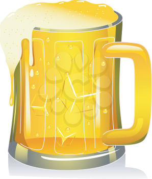 Royalty Free Clipart Image of an Overflowing Beer Mug