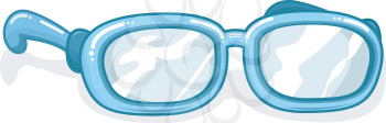 Royalty Free Clipart Image of a Pair of Blue Eyeglasses