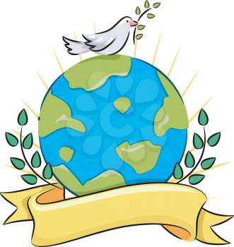 Royalty Free Clipart Image of a Dove on Peace