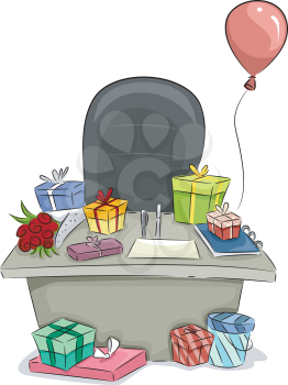 Illustration of Boss' Table with Gifts