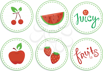 Illustration of Red Fruits Sticker Designs