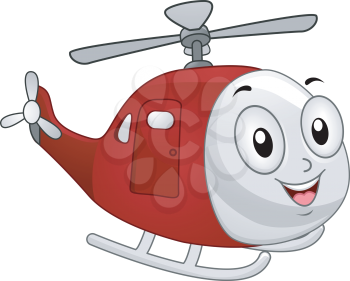 Illustration of Red Helicopter Mascot
