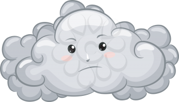 Illustration of Gloomy Dark Cloud Mascot