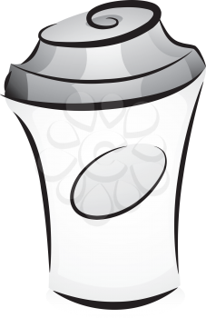 Illustration of Hot Coffee Tumbler in Black and White