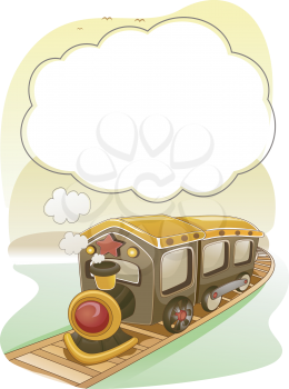 Background Illustration of Train with Smoke as Frame