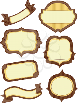 Illustration of Brown and Yellow Blank Store Product Labels