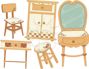 Illustration of Country Furniture Design Elements