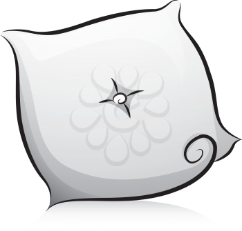 Illustration of Thow Pillow in Black and White