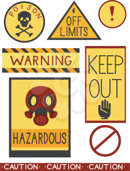 Illustration of Ready to Print Labels Containing Different Warnings