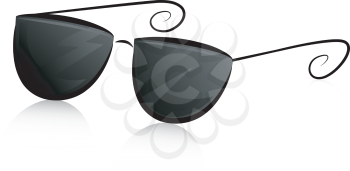 Black and White Illustration of a Pair of Sunglasses