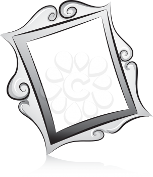 Black and White Illustration of a Frame with a Vintage Design
