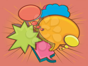 Colorful Illustration of Speech Bubbles of Different Shapes and Colors