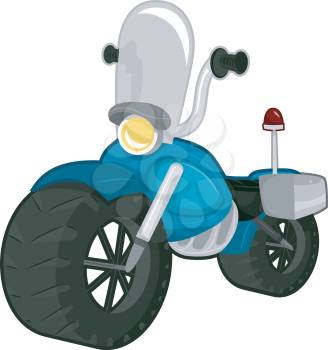 Illustration of a Police Motorbike with a Windshield