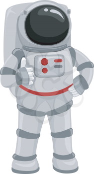 Illustration of an Astronaut Giving a Thumbs Up from Space
