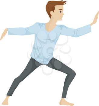 Illustration of a Guy Doing Some Tai Chi Exercises