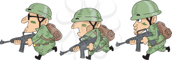 Illustration of Camouflaged Soldiers Mounting an Attack