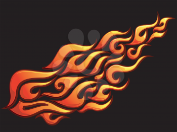 Illustration of Ready to Print Flame Stickers or Tattoo Designs