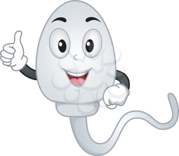 Mascot Illustration Featuring a Sperm Cell Giving a Thumbs Up
