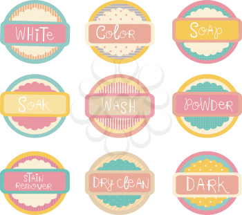Illustration Featuring Ready to Print Labels with Laundry Related Texts