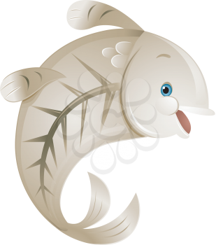 Illustration of a Cute X-ray Fish Smiling Happily