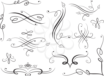 Line Art Illustration Featuring Different Strokes in Black and White