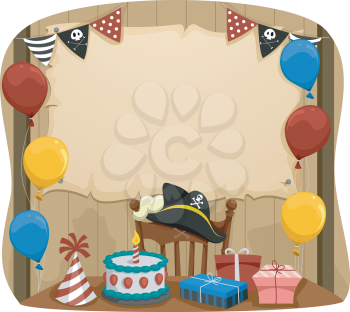 Background Illustration Featuring Party Decorations