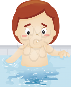 Illustration of a Boy Accidentally Peeing in the Pool