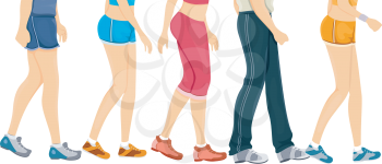 Cropped Border Illustration Featuring People Wearing Different Styles of Workout Clothes