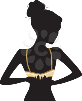 Illustration Featuring the Silhouette of a Woman Unclasping Her Bra