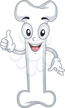 Mascot Illustration of a Bone Giving a Thumbs Up