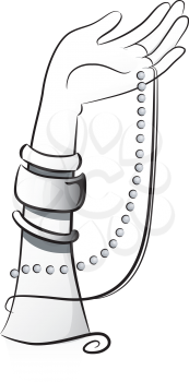 Icon Illustration Featuring Accessories Drawn in Black and White