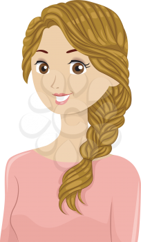 Illustration of a Beautiful Woman Sporting Braided Hair