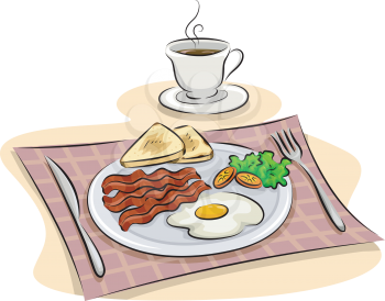 Illustration Featuring a Traditional English Breakfast