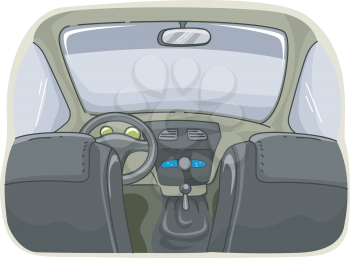 Illustration Displaying the Interior of a Car