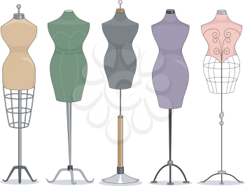 Illustration Featuring a Line Up of Mannequins